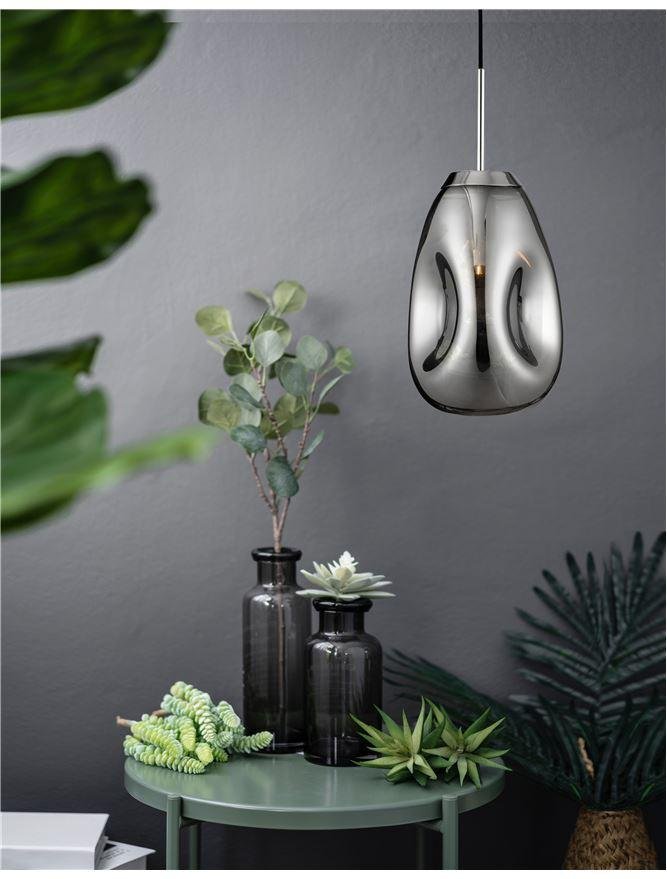 NV 9190392 Závěsné svítidlo LAVA chromovaný kov ručně vyrobené chromové sklo E27 1x12W 230V IP20 bez žárovky - NOVA LUCE