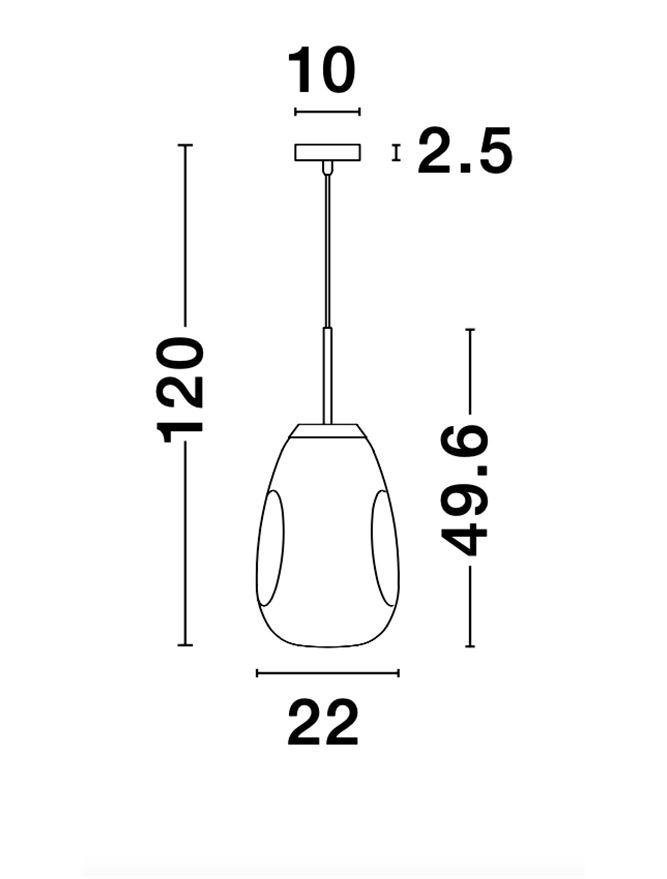 NV 9190392 Závěsné svítidlo LAVA chromovaný kov ručně vyrobené chromové sklo E27 1x12W 230V IP20 bez žárovky - NOVA LUCE (obrázek 6)