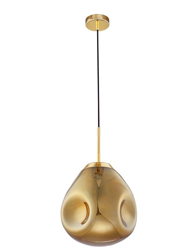 NV 9190403 Závěsné svítidlo LAVA zlatý kov ručně vyrobené zlaté sklo E27 1x12W 230V IP20 bez žárovky - NOVA LUCE (obrázek 2)