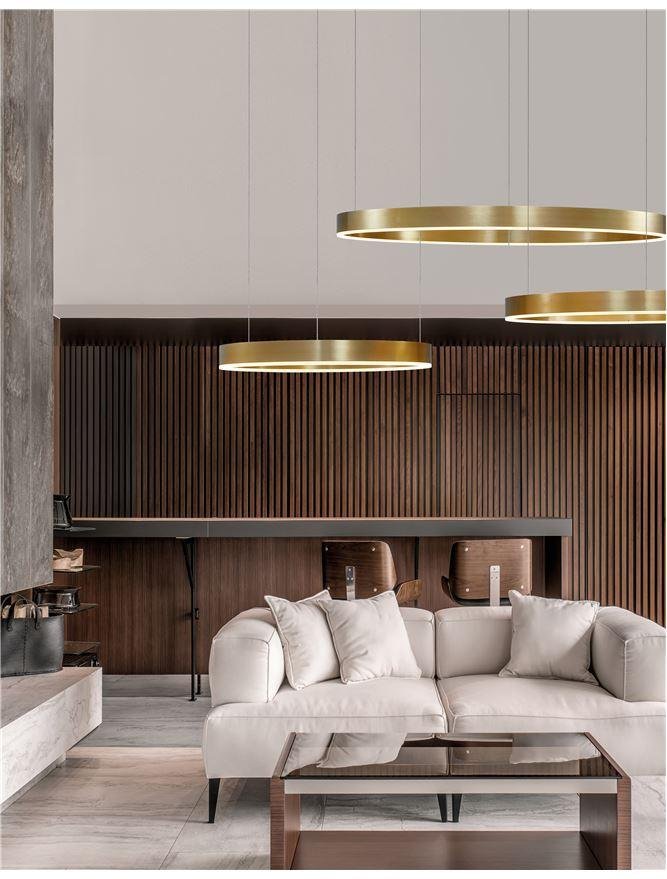 NV 9190655 Závěsné svítidlo MOTIF zlatý mosazný hliník a akryl LED 55W 230V 3000K IP20 stmívatelné - NOVA LUCE
