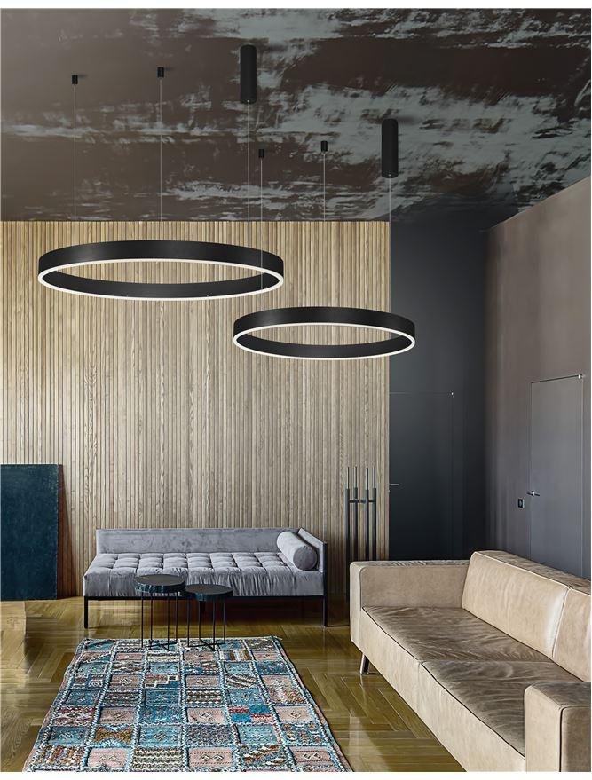 NV 9190855 Závěsné svítidlo MOTIF černý hliník a akryl LED 55W 230V 3000K IP20 stmívatelné - NOVA LUCE