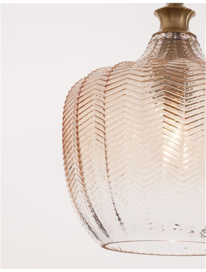 NV 9191241 Závěsné svítidlo LONI mosazný kov šampaň sklo E27 1x12W 230V IP20 bez žárovky - NOVA LUCE
