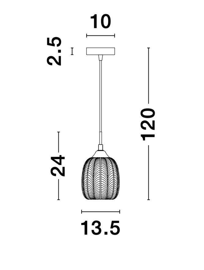 NV 9191541 Závěsné svítidlo VARIO čiré sklo a saténový zlatý kov E27 1x12W 230V IP20 bez žárovky - NOVA LUCE (obrázek 4)