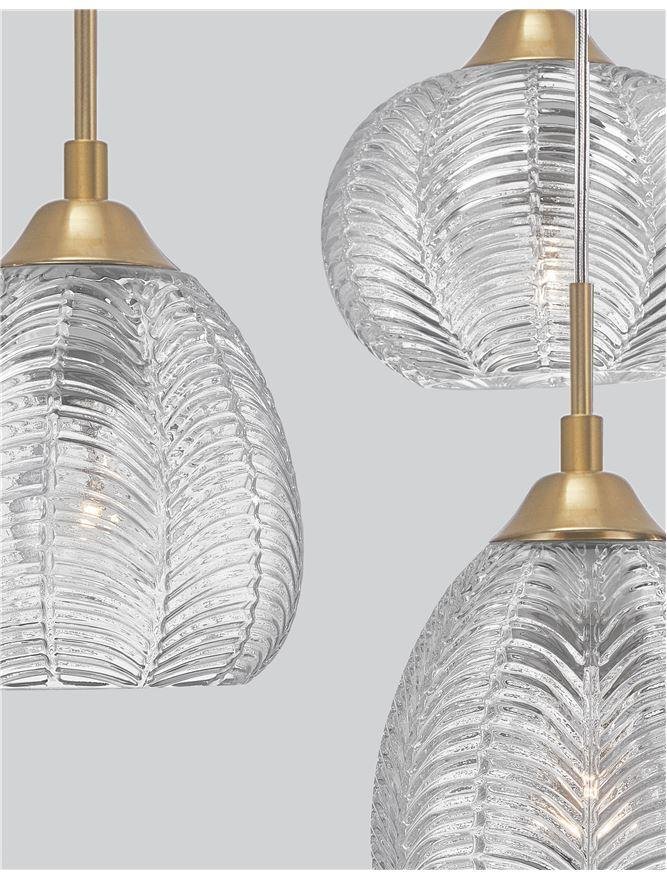 NV 9191542 Závěsné svítidlo VARIO čiré sklo a saténový zlatý kov E27 3x12W 230V IP20 bez žárovky - NOVA LUCE (obrázek 3)