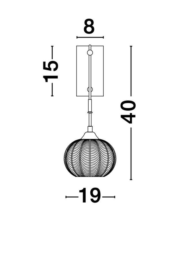 NV 9191545 Nástěnné svítidlo VARIO čiré sklo a saténový zlatý kov E27 1x12W 230V IP20 bez žárovky - NOVA LUCE (obrázek 3)