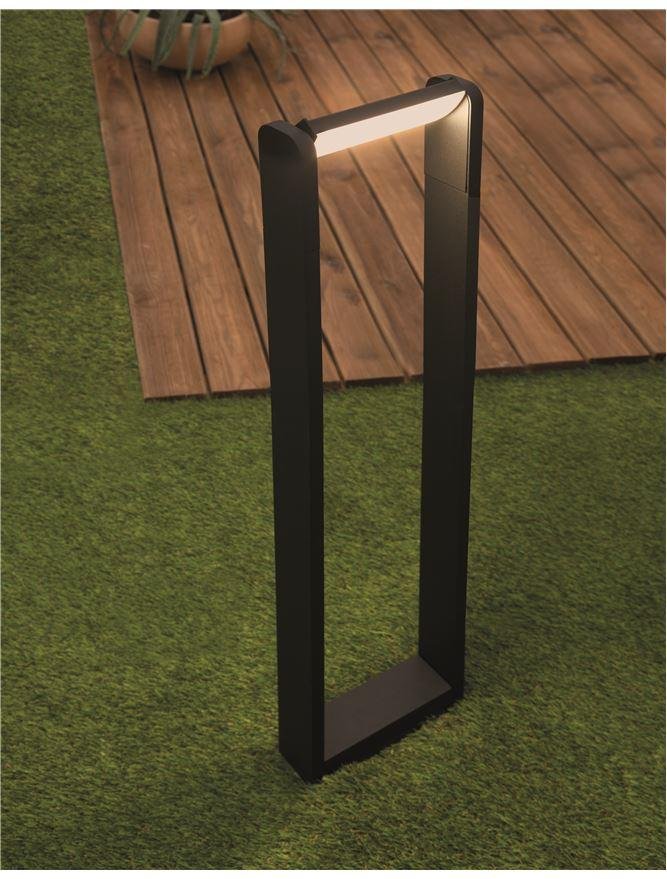 NV 9195061 Venkovní sloupkové svítidlo VOLVER černý litý hliník akrylový difuzor LED 7W 3000K 220-240V 150st. IP54 - NOVA LUCE