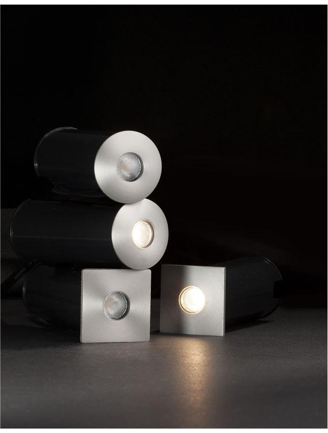 NV 9203113 Venkovní zapuštěné svítidlo do země BANG nikl satén hliník LED 1W 3000K IP67 100-240V 42st. vč. driveru - NOVA LUCE