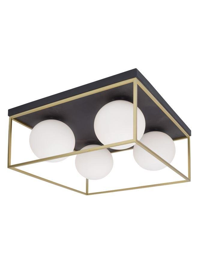 NV 9206403 Stropní svítidlo JULIET mosaz a černý kov bílé opálové sklo E14 4x12W IP20 bez žárovky - NOVA LUCE