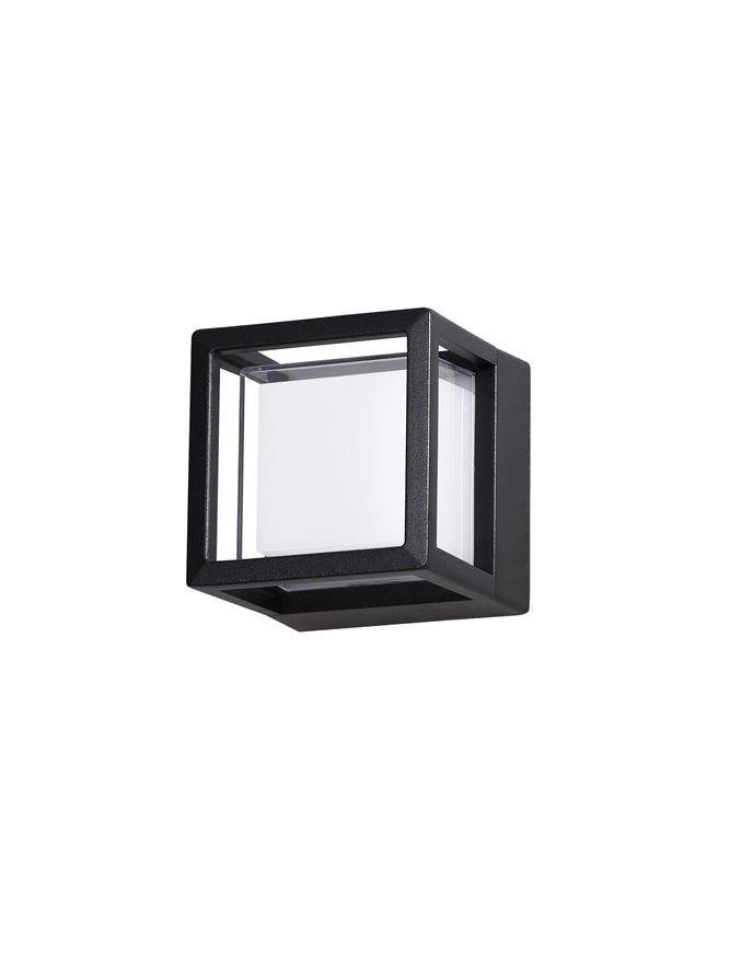 NV 9207616 Venkovní nástěnné svítidlo AGOSTO černý hliník a akrylový difuzor LED 6W 3000K 100-240V 120st. IP54 - NOVA LUCE