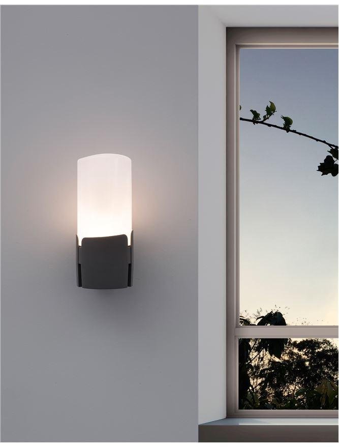 NV 9209211 Venkovní nástěnné svítidlo PYRO tmavě šedý hliník bílý akryl E27 1x12W 220-240V IP54 bez žárovky - NOVA LUCE