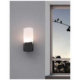 Obrázek pro produkt Venkovní nástěnné svítidlo PYRO tmavě šedý hliník bílý akryl E27 1x12W 220-240V IP54 bez žárovky - NOVA LUCE