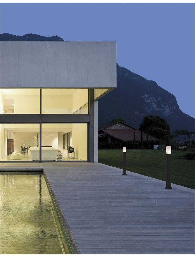 NV 9209212 Venkovní sloupkové svítidlo PYRO tmavě šedý hliník bílý akryl E27 1x12W 220-240V IP54 bez žárovky - NOVA LUCE