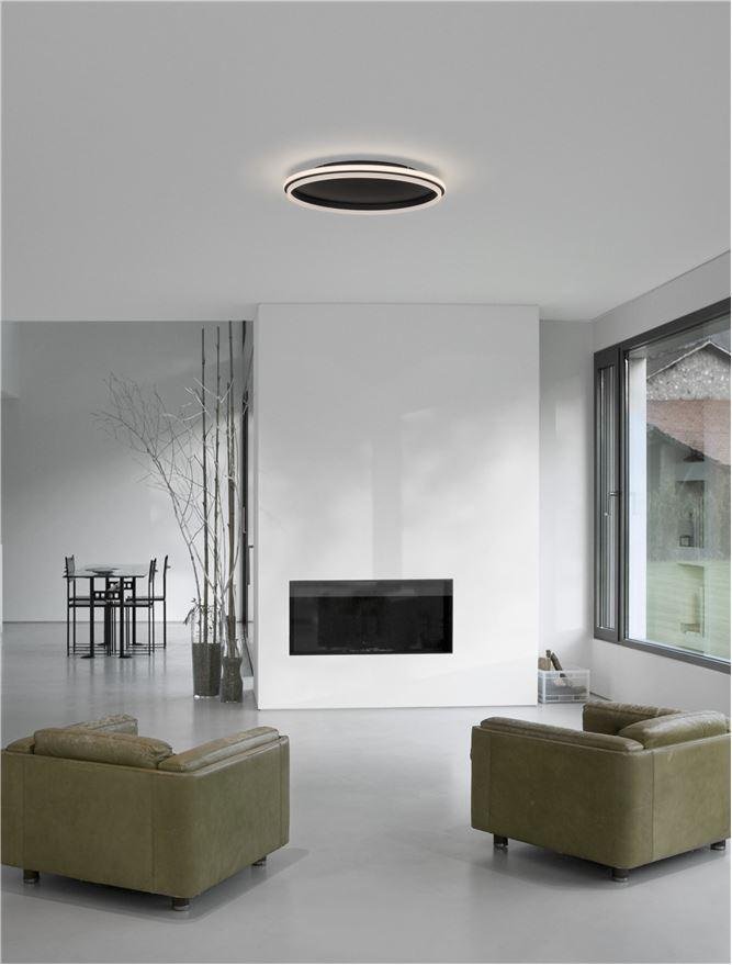 NV 9212915 Stropní svítidlo WILLOW černá ocel a akryl D60x6cm LED 60W - NOVA LUCE