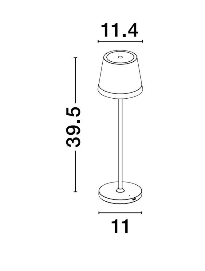 NV 9223404 Venkovní stolní lampa SEINA šedý hliník a akryl LED 2W 2700K 5V DC IP54 vypínač na těle nabíjecí s PG základnou nebo USB C kabelem - NOVA LUCE (obrázek 6)