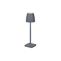 Obrázek pro produkt Venkovní stolní lampa COLT tmavě šedý litý hliník a akryl LED 2W 3000K IP54 62st. 5V DC vypínač na těle USB kabel stmívatelné - NOVA LUCE