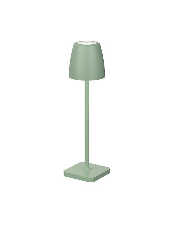 NV 9223414 Venkovní stolní lampa COLT olivově zelený litý hliník a akryl LED 2W 3000K IP54 62st. 5V DC vypínač na těle USB kabel stmívatelné - NOVA LUCE