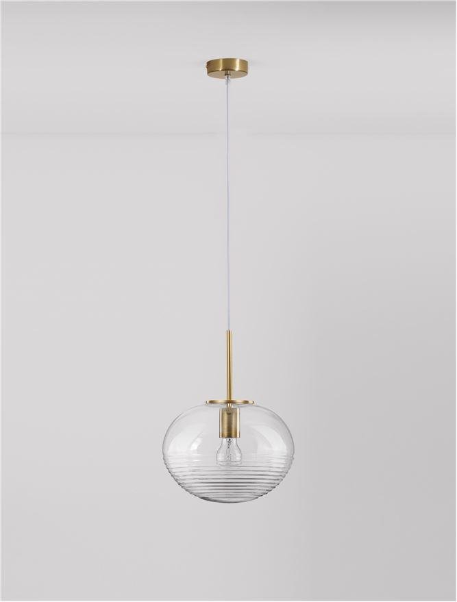 NV 9236750 Závěsné svítidlo MAEVE čiré sklo bílý kabel mosazný zlatý kov E27 1x12W 230V IP20 bez žárovky - NOVA LUCE (obrázek 3)