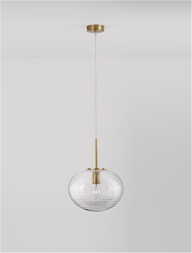 NV 9236750 Závěsné svítidlo MAEVE čiré sklo bílý kabel mosazný zlatý kov E27 1x12W 230V IP20 bez žárovky - NOVA LUCE (obrázek 4)