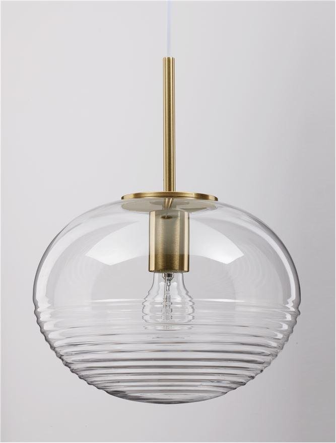 NV 9236750 Závěsné svítidlo MAEVE čiré sklo bílý kabel mosazný zlatý kov E27 1x12W 230V IP20 bez žárovky - NOVA LUCE (obrázek 5)