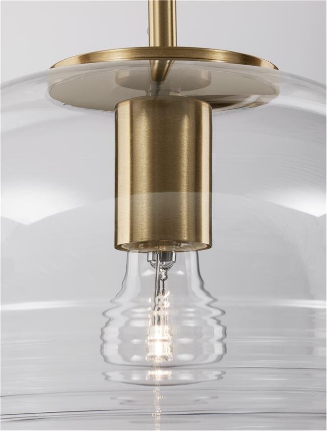 NV 9236750 Závěsné svítidlo MAEVE čiré sklo bílý kabel mosazný zlatý kov E27 1x12W 230V IP20 bez žárovky - NOVA LUCE (obrázek 6)