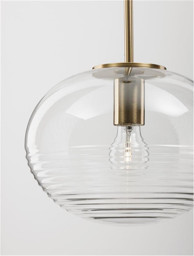 NV 9236750 Závěsné svítidlo MAEVE čiré sklo bílý kabel mosazný zlatý kov E27 1x12W 230V IP20 bez žárovky - NOVA LUCE (obrázek 7)