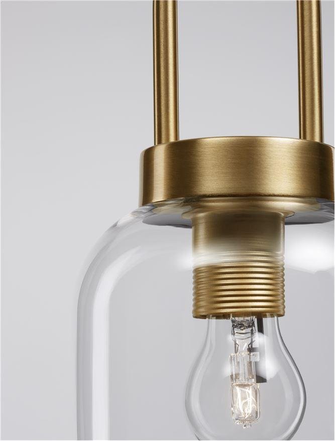 NV 9241160 Závěsné svítidlo IRVINE čiré sklo černý kabel mosazný zlatý kov E27 1x12W 230V IP20 bez žárovky - NOVA LUCE (obrázek 8)