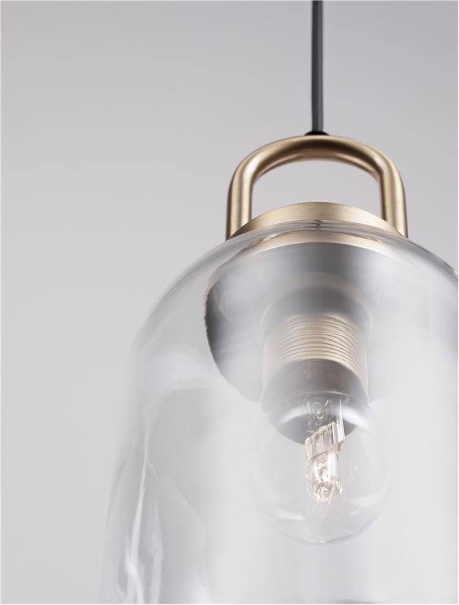 NV 9241160 Závěsné svítidlo IRVINE čiré sklo černý kabel mosazný zlatý kov E27 1x12W 230V IP20 bez žárovky - NOVA LUCE (obrázek 9)