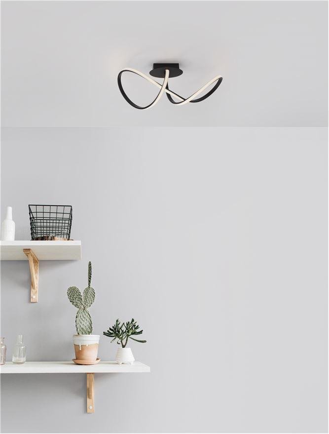 NV 9248106 Stropní svítidlo AMARA černý hliník a akryl LED 23W 230V 3000K IP20 - NOVA LUCE