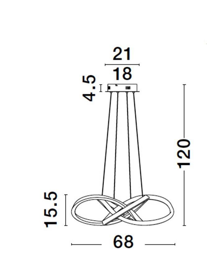 NV 9248108 Závěsné svítidlo AMARA černý hliník a akryl LED 54W 230V 3000K IP20 stmívatelné - NOVA LUCE (obrázek 11)