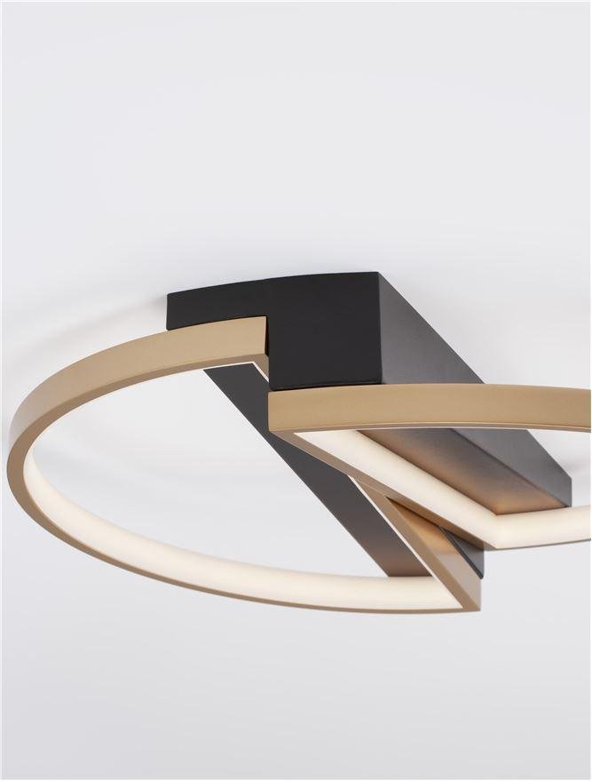 NV 9248114 Stropní svítidlo ELIZE černá a mosazná zlatá ocel, hliník a silikon LED 28W 230V 3000K IP20 stmívatelné - NOVA LUCE