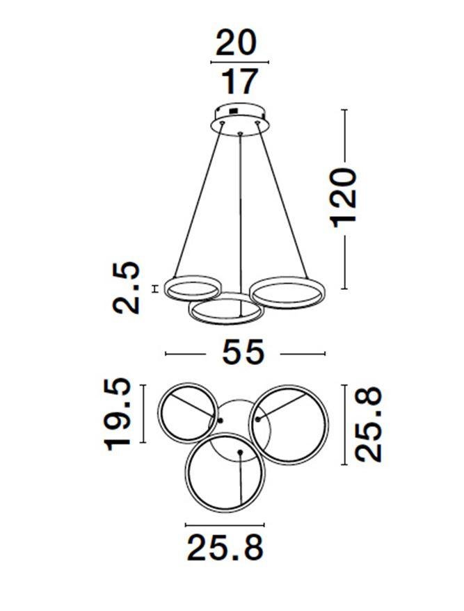 NV 9248115 Závěsné svítidlo MAGNUS černý hliník a akryl LED 28W 230V 3000K IP20 stmívatelné - NOVA LUCE (obrázek 10)
