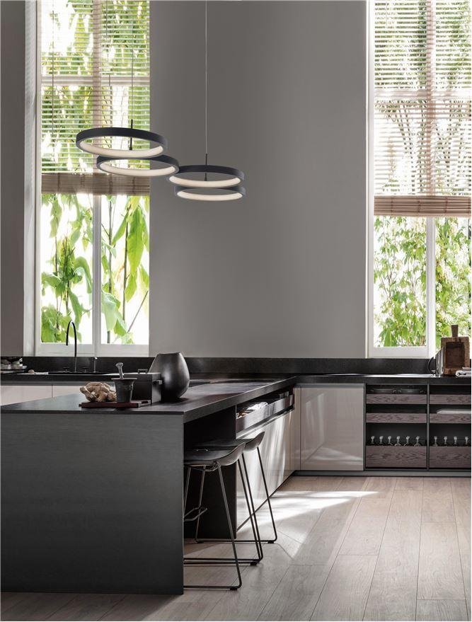 NV 9248117 Závěsné svítidlo MAGNUS černý hliník a akryl LED 41W 230V 3000K IP20 stmívatelné - NOVA LUCE