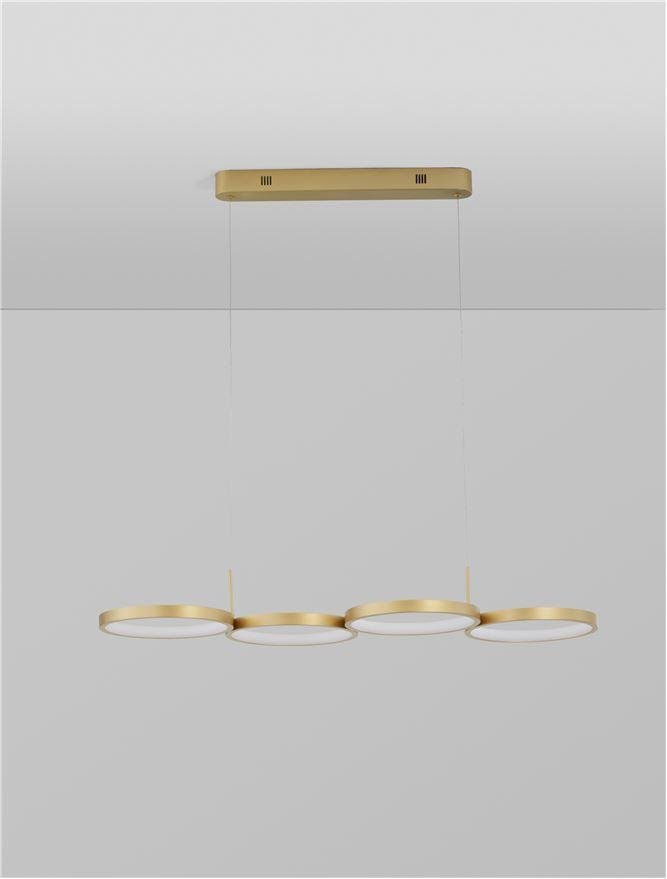 NV 9248118 Závěsné svítidlo MAGNUS mosazný zlatý hliník a akryl LED 41W 230V 3000K IP20 stmívatelné - NOVA LUCE (obrázek 3)