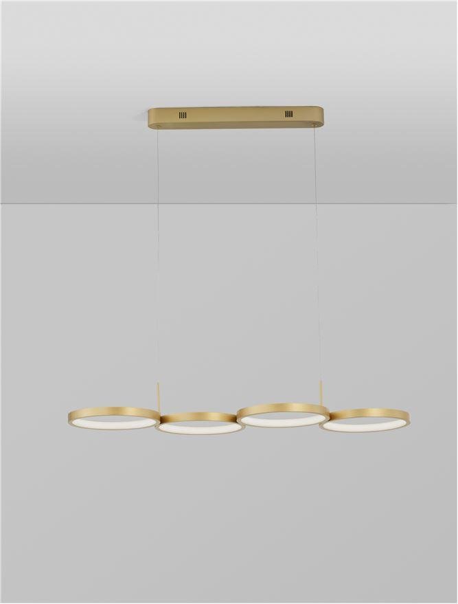 NV 9248118 Závěsné svítidlo MAGNUS mosazný zlatý hliník a akryl LED 41W 230V 3000K IP20 stmívatelné - NOVA LUCE (obrázek 4)