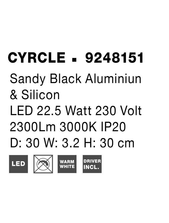 NV 9248151 Nástěnné svítidlo CYRCLE černý hliník a akryl LED 22.5W 230V 3000K IP20 - NOVA LUCE (obrázek 12)