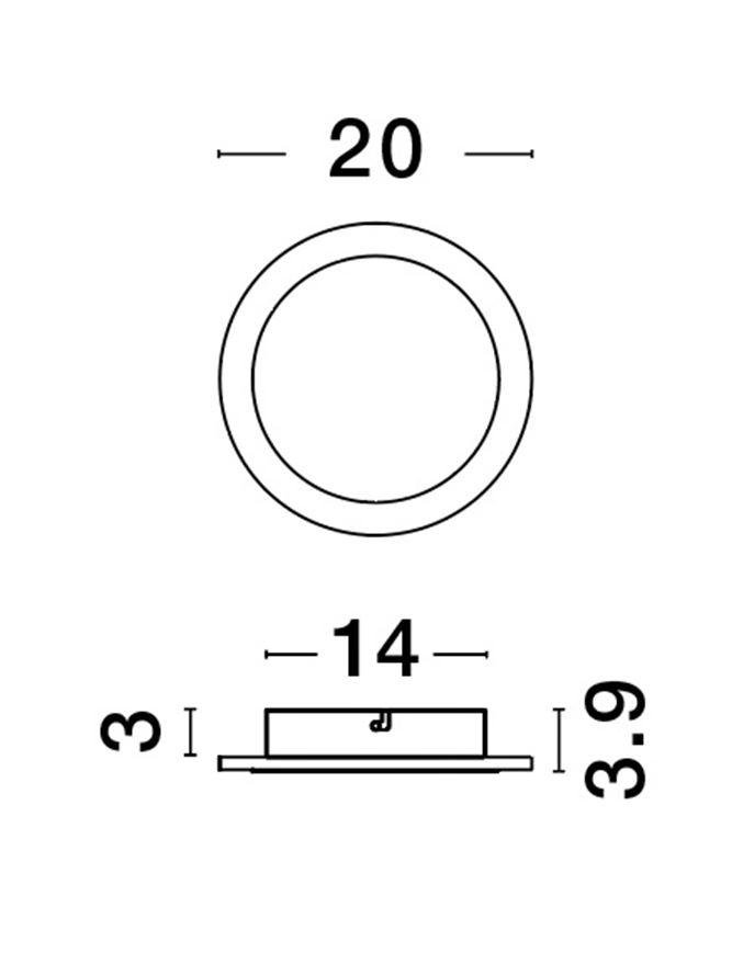 NV 9248161 Nástěnné svítidlo CYRCLE matný zlatý hliník a akryl LED 20.5W 230V 3000K IP20 - NOVA LUCE (obrázek 6)