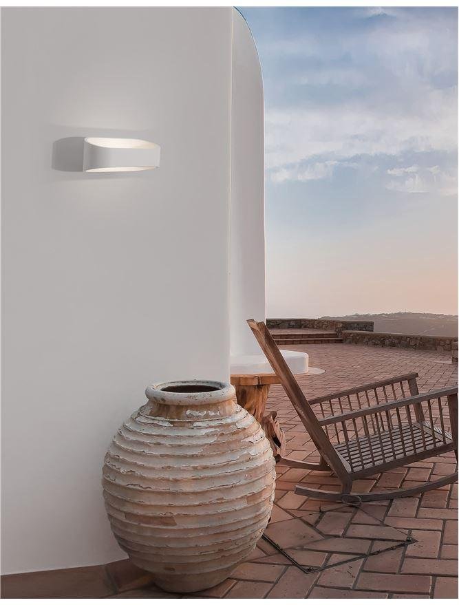 NV 9257871 Venkovní nástěnné svítidlo MILE bílý hliník a sklo LED 9W 3000K 100-240V 155st. IP54 světlo nahoru a dolů - NOVA LUCE