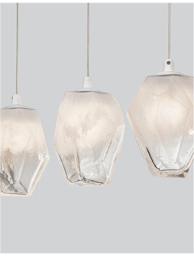 NV 9260235 Závěsné svítidlo ICE bílé sklo s přechody a bílý kov G9 5x5W 230V IP20 bez žárovky - NOVA LUCE