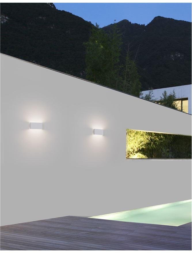 NV 9262111 Venkovní nástěnné svítidlo MILE bílý hliník a sklo LED 2x5W 3000K 100-240V 102st. IP54 světlo nahoru a dolů - NOVA LUCE