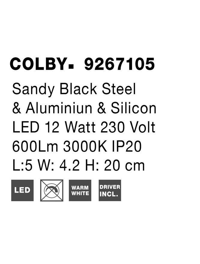 NV 9267105 Nástěnné svítidlo COLBY černý hliník a akryl LED 12W 230V 3000K IP20 - NOVA LUCE (obrázek 8)