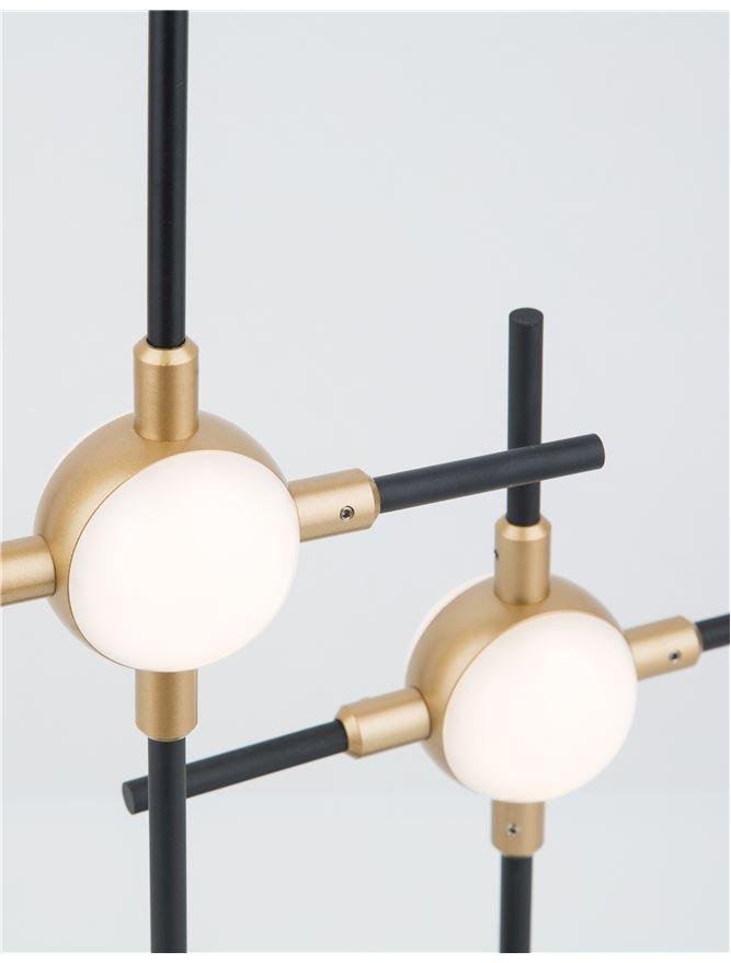 NV 9280674 Závěsné svítidlo ATOMO černá a zlatý kov a akryl LED 3 x 2.4W 230V 3000K IP20 - NOVA LUCE (obrázek 3)