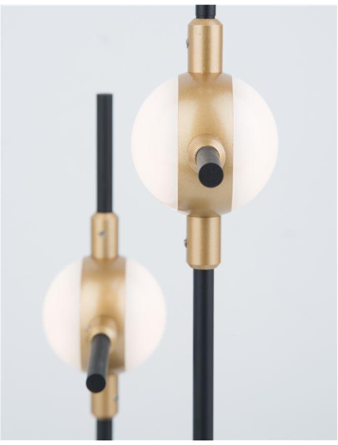 NV 9280674 Závěsné svítidlo ATOMO černá a zlatý kov a akryl LED 3 x 2.4W 230V 3000K IP20 - NOVA LUCE (obrázek 4)