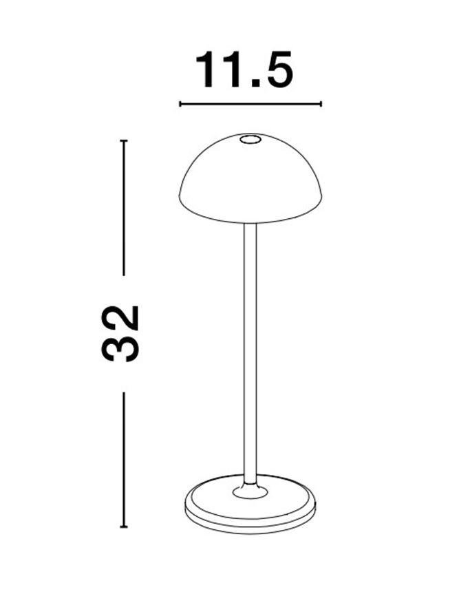 NV 9281380 Venkovní stolní lampa ROSE bílý hliník a akryl LED 1W 3000K 5V DC IP54 vypínač na těle / USB kabel - NOVA LUCE (obrázek 8)