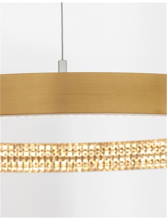 NV 9285401 Závěsné svítidlo PRESTON antický zlatý mosazný hliník a akryl LED 25W 230V 3000K IP20 stmívatelné - NOVA LUCE (obrázek 3)