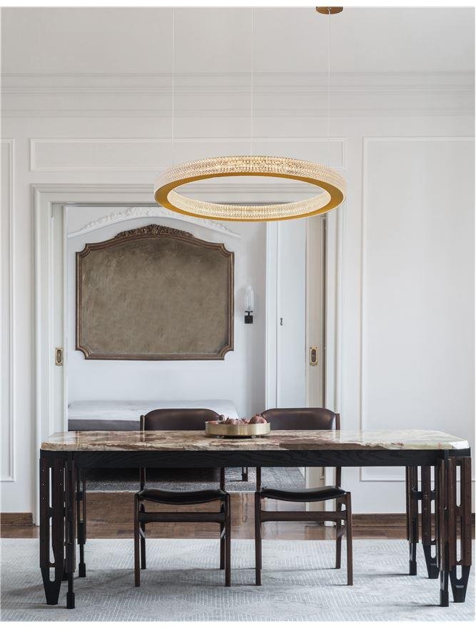 Levně NV 9285410 Závěsné svítidlo FIORE antický zlatý mosazný hliník a akryl LED 40W 230V 3000K IP20 stmívatelné - NOVA LUCE
