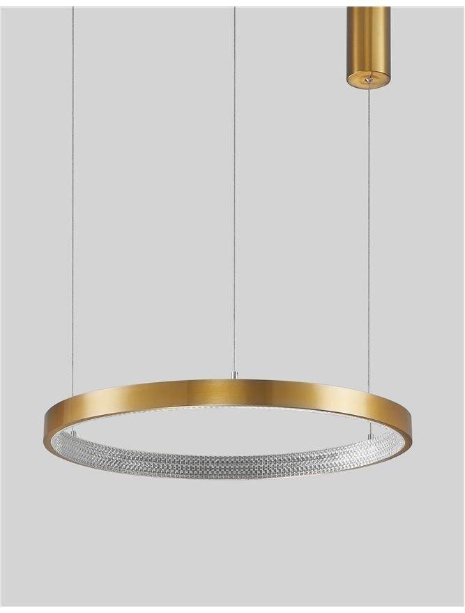 NV 9285601 Závěsné svítidlo PRESTON antický zlatý mosazný hliník a akryl LED 37W 230V 3000K IP20 stmívatelné - NOVA LUCE (obrázek 3)