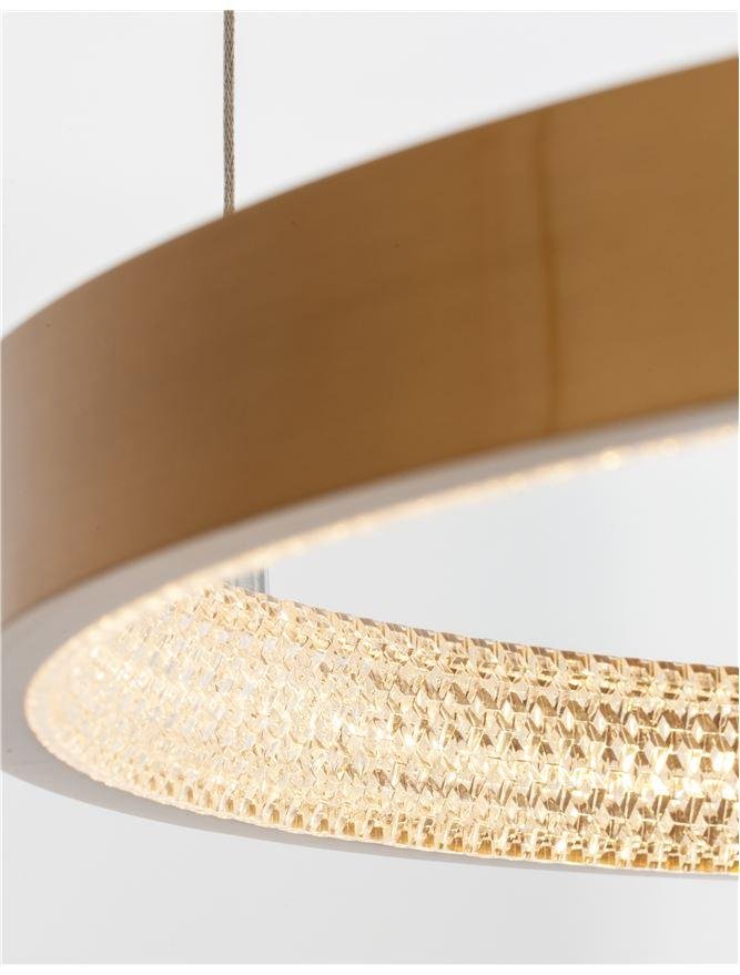 NV 9285601 Závěsné svítidlo PRESTON antický zlatý mosazný hliník a akryl LED 37W 230V 3000K IP20 stmívatelné - NOVA LUCE (obrázek 5)