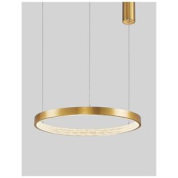 Obrázek pro produkt Závěsné svítidlo PRESTON antický zlatý mosazný hliník a akryl LED 37W 230V 3000K IP20 stmívatelné - NOVA LUCE