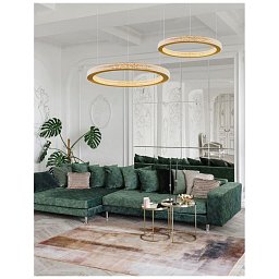 Obrázek pro produkt Závěsné svítidlo FIORE antický zlatý mosazný hliník a akryl LED 60W 230V 3000K IP20 stmívatelné - NOVA LUCE