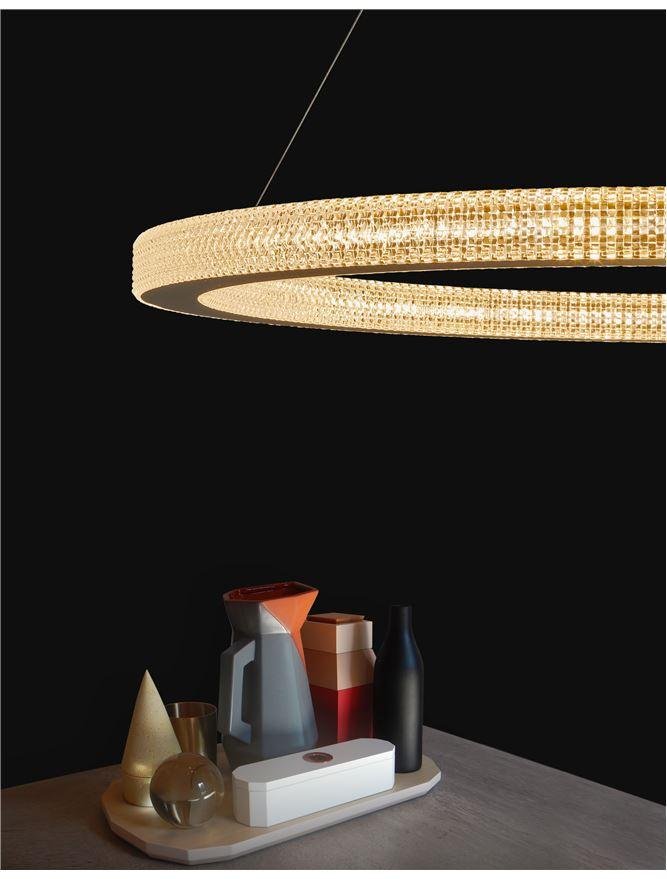 Levně NV 9285810 Závěsné svítidlo FIORE antický zlatý mosazný hliník a akryl LED 80W 230V 3000K IP20 stmívatelné - NOVA LUCE